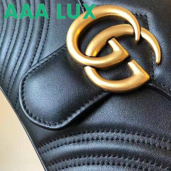 Replica Gucci GG Women GG Marmont Small Top Handle Bag Black Double G 7