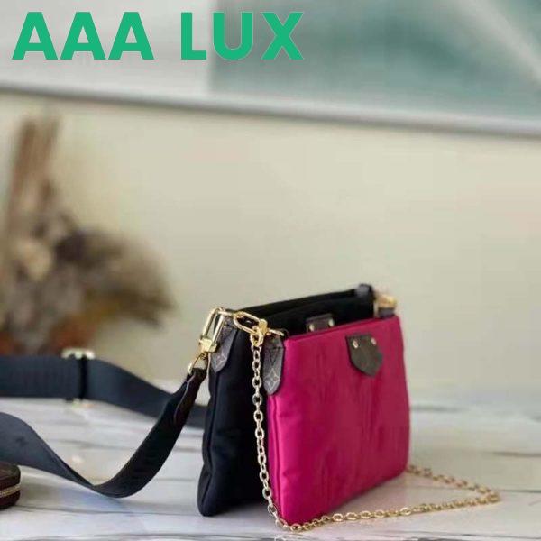 Replica Louis Vuitton LV Unisex Maxi Multi Pochette Accessoires Handbag Fuchsia Black 6