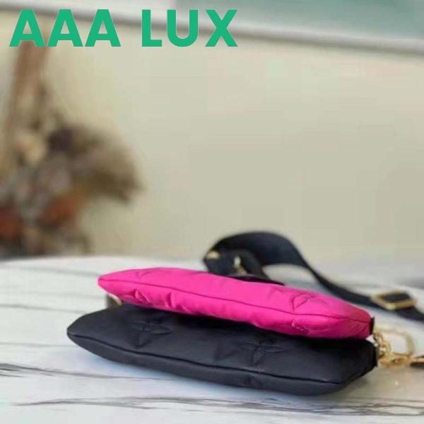 Replica Louis Vuitton LV Unisex Maxi Multi Pochette Accessoires Handbag Fuchsia Black 7