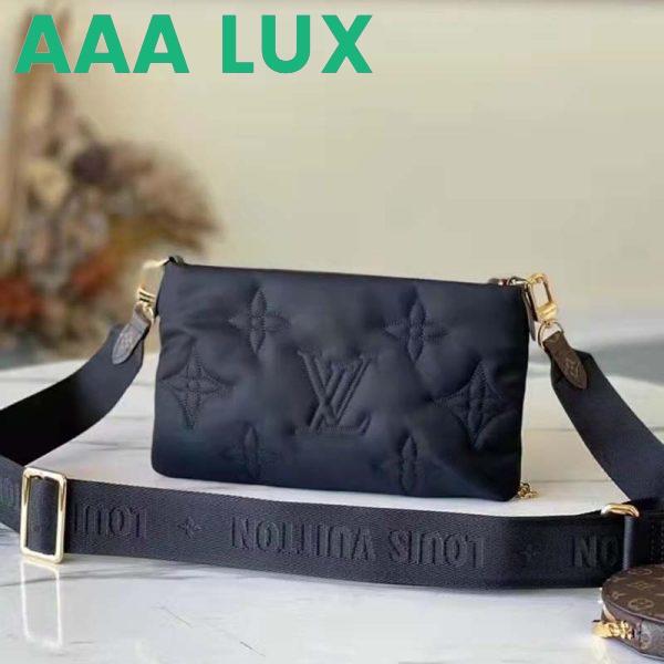 Replica Louis Vuitton LV Unisex Maxi Multi Pochette Accessoires Handbag Fuchsia Black 9