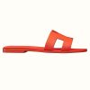 Replica Hermes Women Oran Sandal Epsom Calfskin Iconic H Cut-Out-Orange
