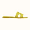 Replica Hermes Women Oran Sandal Patent Calfskin Iconic “H”-Yellow