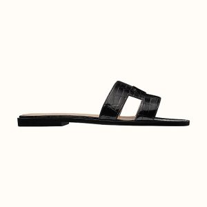 Replica Hermes Women Oran Sandal Smooth Mississippiensis Alligator Iconic “H” Cut-Out