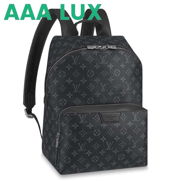 Replica Louis Vuitton LV Unisex Discovery Backpack PM in Supple Monogram Eclipse Coated Canvas