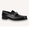 Replica Louis Vuitton LV Men Major Loafer Black Glazed Calf Monogram Canvas