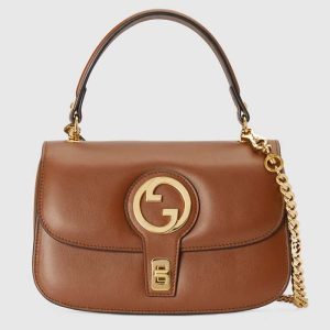 Replica Gucci Women GG Blondie Small Top Handle Bag Cuir Leather Round Interlocking G 2