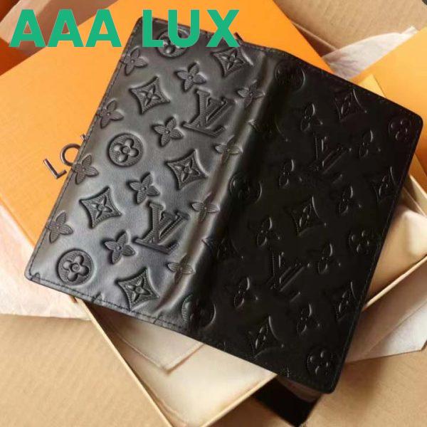 Replica Louis Vuitton LV Unisex Brazza Wallet Black Monogram Shadow Calf Leather 4