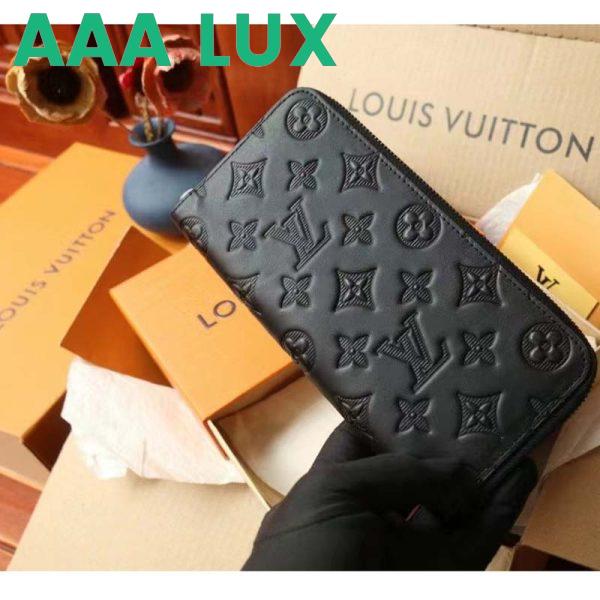 Replica Louis Vuitton LV Unisex Brazza Wallet Black Monogram Shadow Calf Leather 7