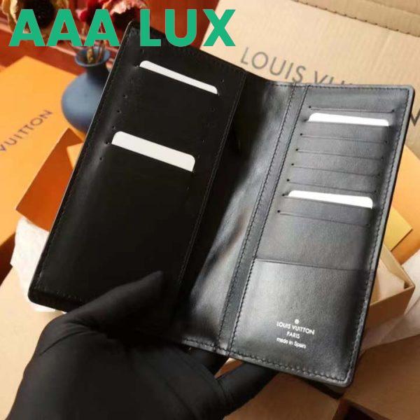 Replica Louis Vuitton LV Unisex Brazza Wallet Black Monogram Shadow Calf Leather 8