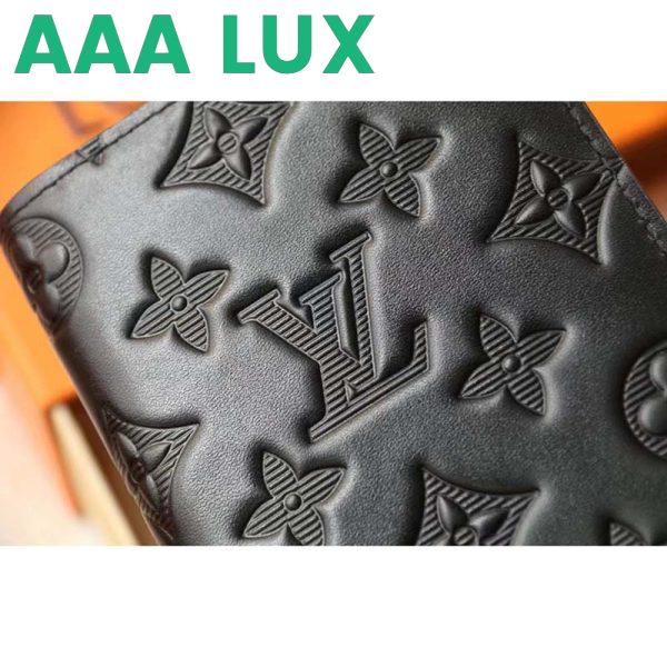 Replica Louis Vuitton LV Unisex Brazza Wallet Black Monogram Shadow Calf Leather 9