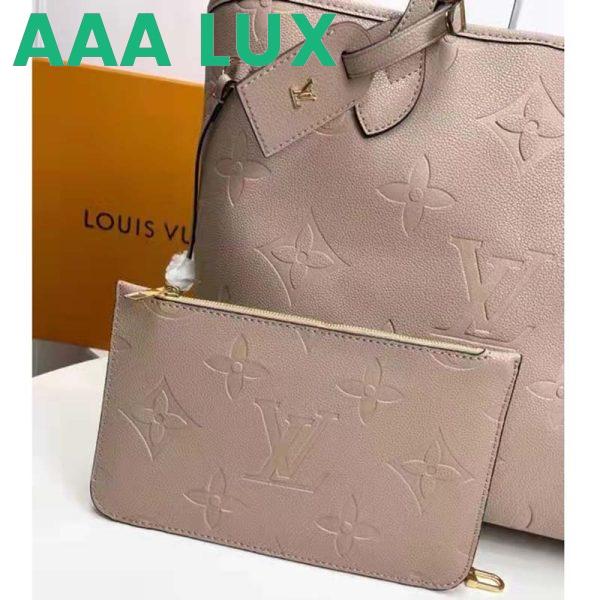 Replica Louis Vuitton LV Women Neverfull MM Tote Beige Embossed Cowhide Leather 9