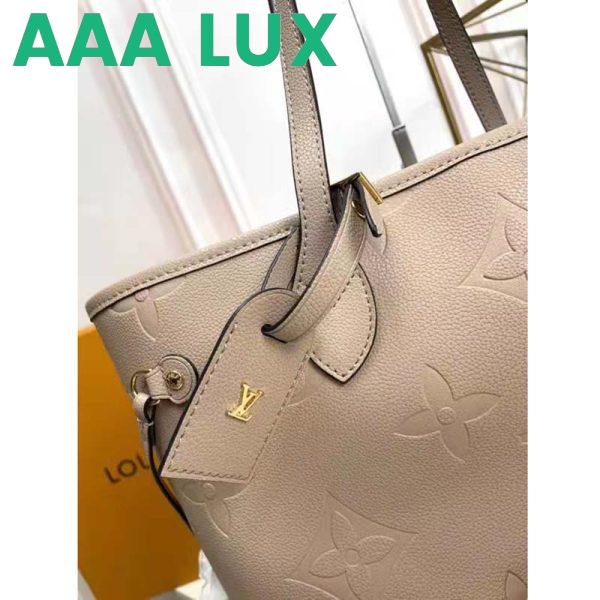 Replica Louis Vuitton LV Women Neverfull MM Tote Beige Embossed Cowhide Leather 10