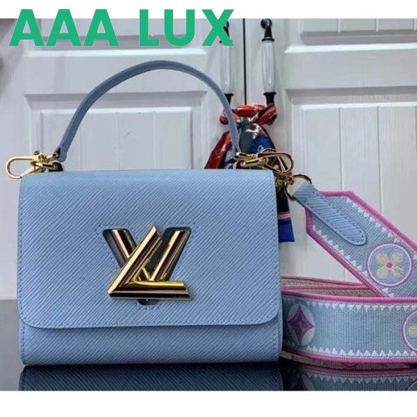 Replica Louis Vuitton LV Women Twist PM Bag Bleu Nuage Blue Epi Grained Leather 3