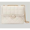 Replica Gucci Women GG Deco Small Shoulder Bag Off White Quilted Leather