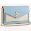 Replica Louis Vuitton LV Women Mylockme Chain Pochette Bleu Nuage Blue Calf Leather