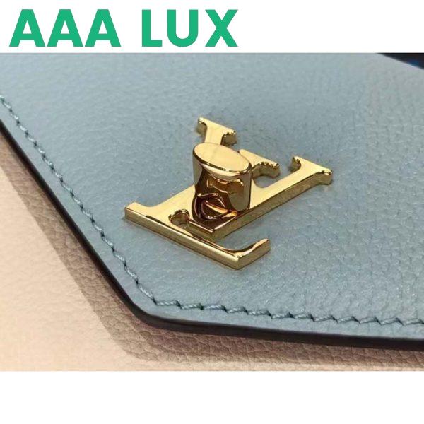 Replica Louis Vuitton LV Women Mylockme Chain Pochette Bleu Nuage Blue Calf Leather 8