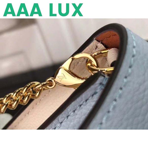 Replica Louis Vuitton LV Women Mylockme Chain Pochette Bleu Nuage Blue Calf Leather 9