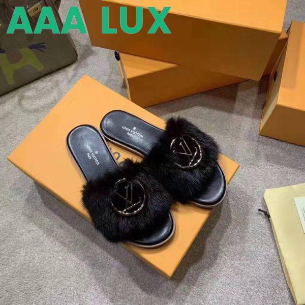 Replica Louis Vuitton LV Women Lock It Mule in Mink and Leather-Black 3