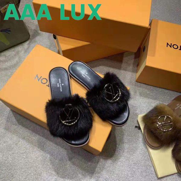 Replica Louis Vuitton LV Women Lock It Mule in Mink and Leather-Black 9