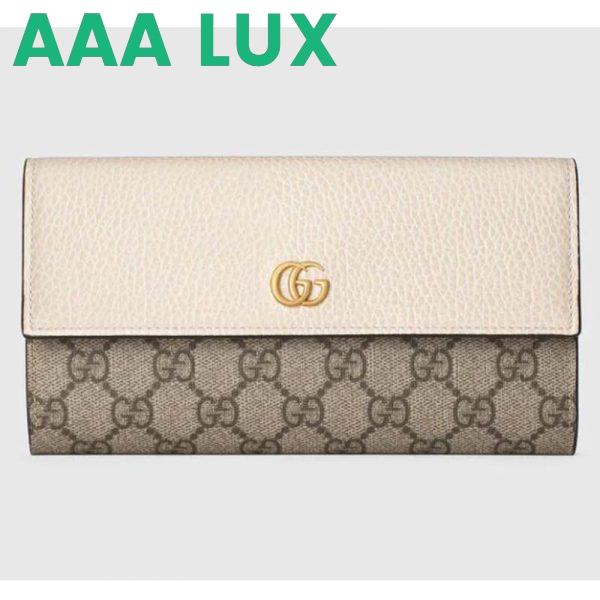Replica Gucci Women GG Marmont Continental Wallet Beige and Ebony GG Supreme Canvas 2