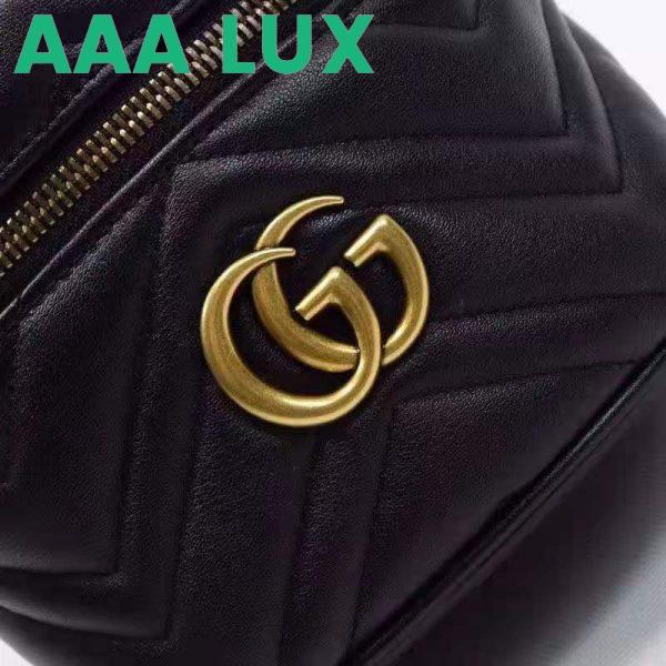Replica Gucci Women GG Marmont Cosmetic Case Black Matelassé Chevron Leather 8