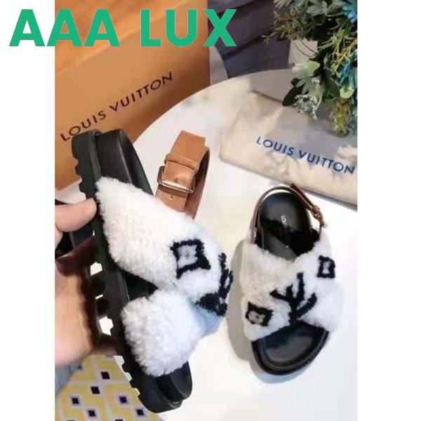 Replica Louis Vuitton LV Women Paseo Flat Comfort Mule Beige Shearling and Calf Leather 10