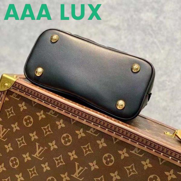 Replica Louis Vuitton LV Women Alma BB Handbag Black Quilted Embroidered Smooth Calf Leather 7