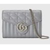 Replica Gucci Women GG Marmont Matelassé Mini Bag Grey Leather Double G