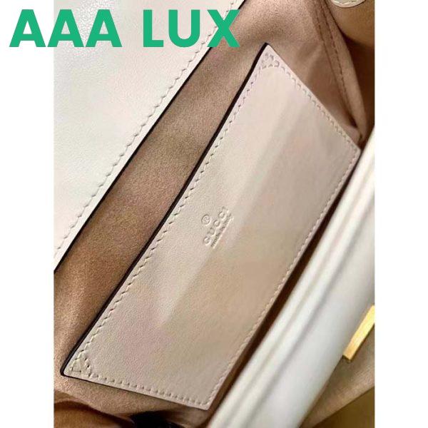 Replica Gucci Women GG Marmont Matelassé Mini Shoulder Bag White Chevron Leather 11