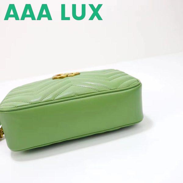 Replica Gucci Women GG Marmont Matelassé Shoulder Bag Sage Green Chevron Leather 7