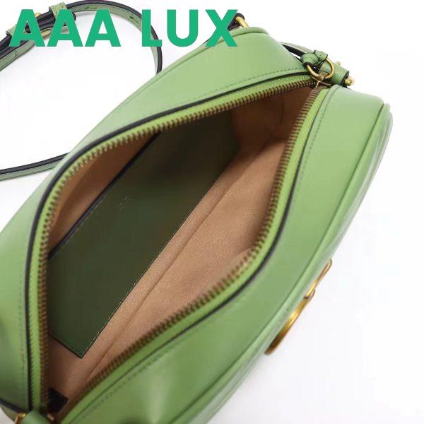 Replica Gucci Women GG Marmont Matelassé Shoulder Bag Sage Green Chevron Leather 8