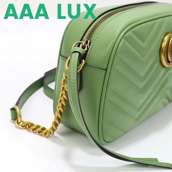 Replica Gucci Women GG Marmont Matelassé Shoulder Bag Sage Green Chevron Leather 11