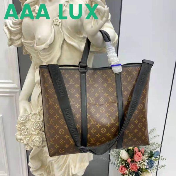 Replica Louis Vuitton LV Unisex WeekEnd Tote GM Monogram Macassar Coated Canvas Cowhide Leather 3
