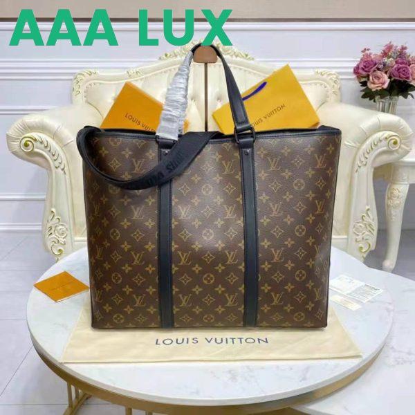 Replica Louis Vuitton LV Unisex WeekEnd Tote GM Monogram Macassar Coated Canvas Cowhide Leather 4