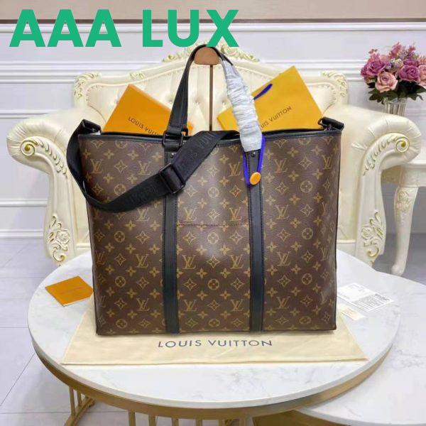Replica Louis Vuitton LV Unisex WeekEnd Tote GM Monogram Macassar Coated Canvas Cowhide Leather 5