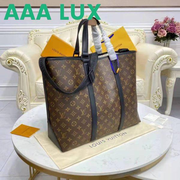 Replica Louis Vuitton LV Unisex WeekEnd Tote GM Monogram Macassar Coated Canvas Cowhide Leather 6