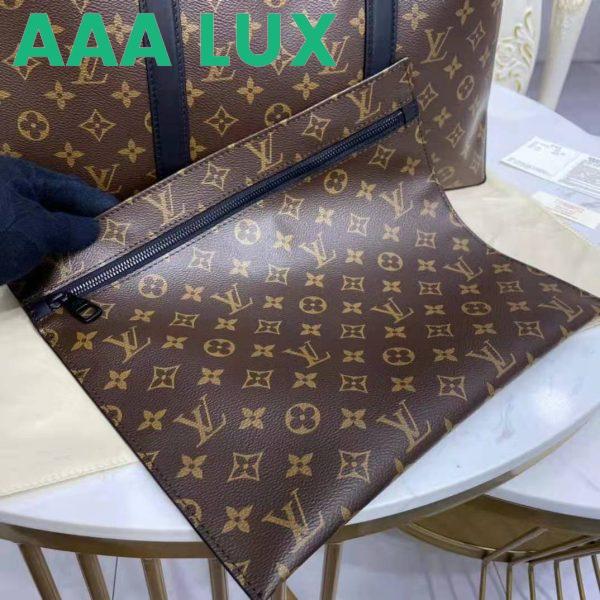 Replica Louis Vuitton LV Unisex WeekEnd Tote GM Monogram Macassar Coated Canvas Cowhide Leather 9