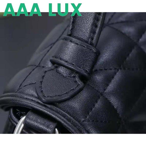 Replica Gucci Women GG Marmont Mini Top Handle Bag Black Matelassé Leather 8