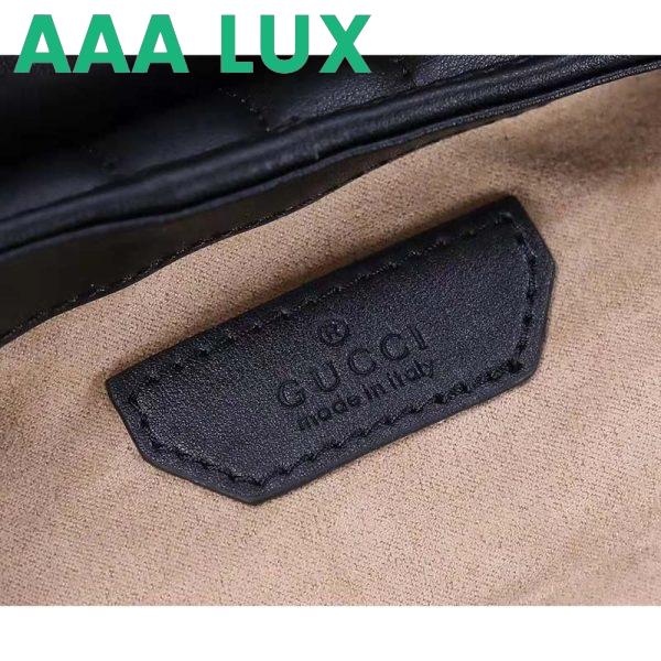 Replica Gucci Women GG Marmont Mini Top Handle Bag Black Matelassé Leather 11