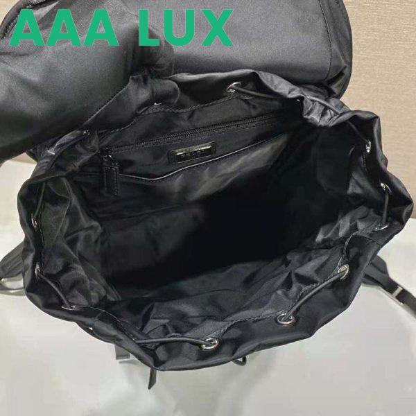 Replica Prada Unisex Re-Nylon Padded Backpack with Hood-Black 10
