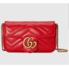 Replica Gucci Women GG Marmont Matelassé Super Mini Bag Rose Beige Chevron Leather 14
