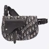 Replica Dior Unisex Saddle Pouch Beige and Black Dior Oblique Jacquard