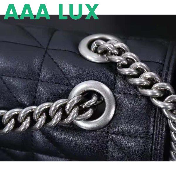Replica Gucci Women GG Marmont Medium Shoulder Bag Black Matelassé Double G 9