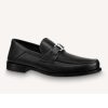 Replica Louis Vuitton Men Major Loafer Grained Calf Leather Wool Lining-Black