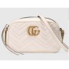 Replica Gucci Women GG Marmont Small Shoulder Bag White Matelassé Leather 14