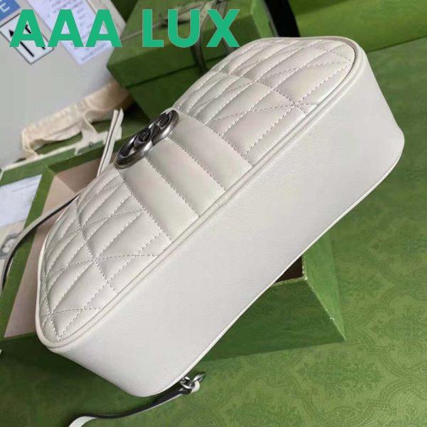Replica Gucci Women GG Marmont Small Shoulder Bag White Matelassé Leather 7