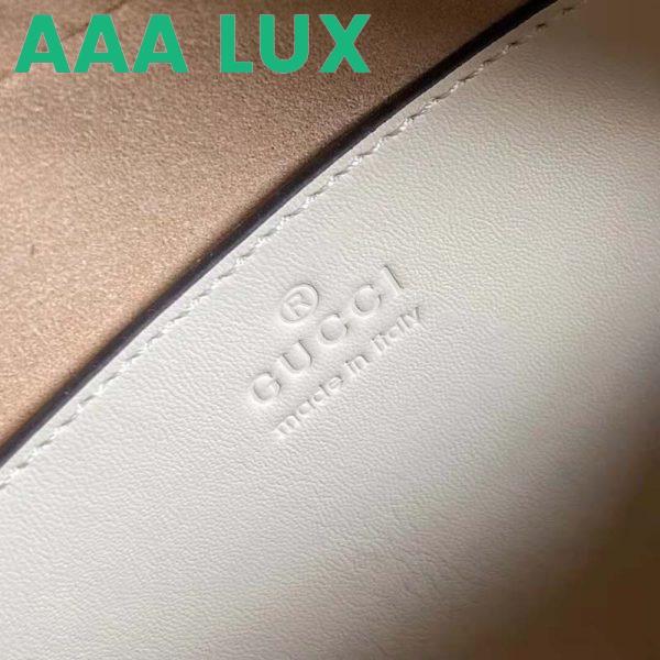 Replica Gucci Women GG Marmont Small Shoulder Bag White Matelassé Leather 11