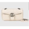 Replica Gucci Women GG Marmont Small Shoulder Bag White Matelassé Leather 13