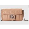 Replica Gucci Women GG Marmont Super Mini Bag Beige Double G Matelassé Leather