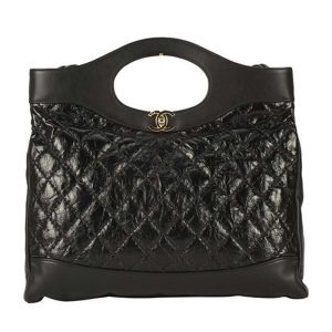 Replica Chanel Women 31 Shopping Bag in Calfskin Leather-Black